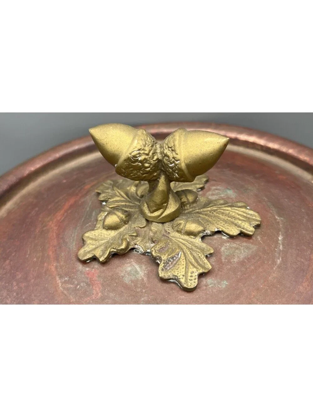 Ruffoni 4.75 Qt Hammered Copper Stockpot Italy Brass Acorn Lid Handles
